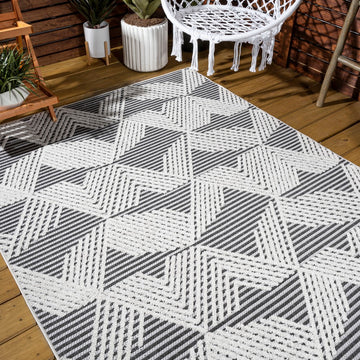 Jazz High-low Pile Art Deco Geometric Indoor/outdoor Area Rug